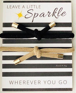 Leave a Little Sparkle Black and Tan Hair Tie