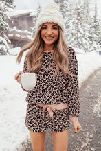 Load image into Gallery viewer, Leopard Long Sleeve Shorts Pajamas Set
