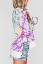 Load image into Gallery viewer, Tie-dye High Low Hem Print Top with Slits
