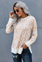 Load image into Gallery viewer, Round Neck Long Sleeve Leopard Print Loose Fit Sweatshirt
